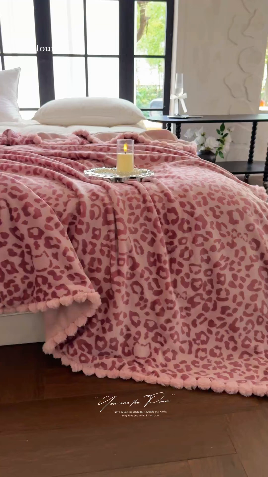 91家纺网 家纺一手货源 找家纺 艾咪-Amy ntmy 2025新款毛球款法式复古风牛奶绒双层毯毛毯毯子 躲猫猫粉