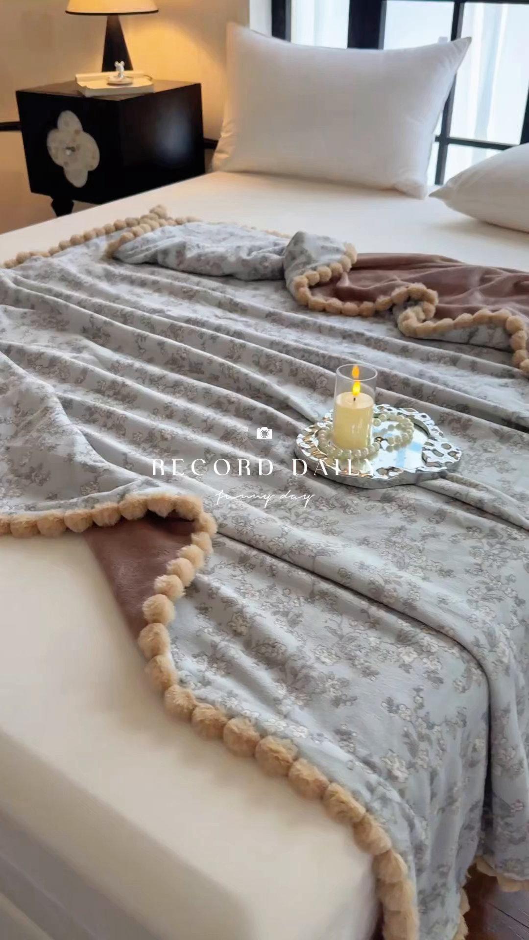 91家纺网 家纺一手货源 找家纺 艾咪-Amy ntmy 2025新款毛球款法式复古风牛奶绒双层毯毛毯毯子 梦花影