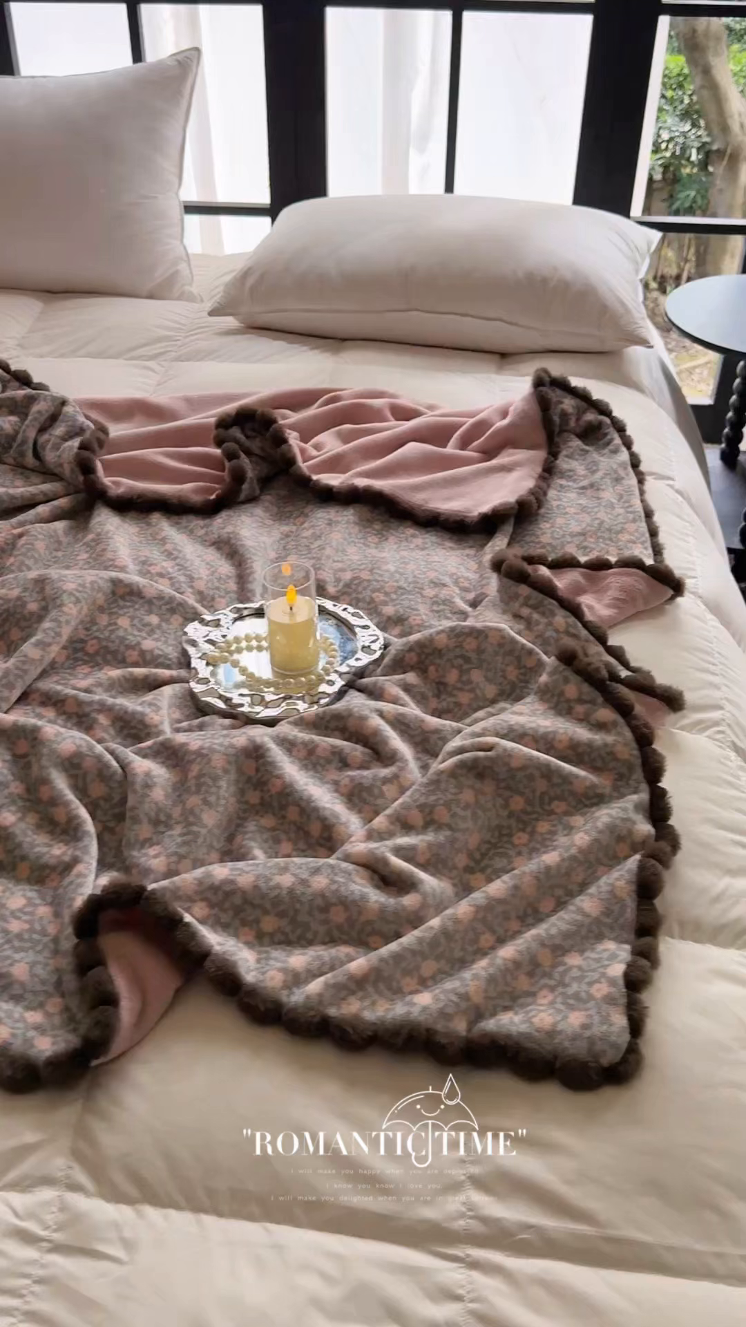 91家纺网 家纺一手货源 找家纺 艾咪-Amy ntmy 2025新款毛球款法式复古风牛奶绒双层毯毛毯毯子 丽夏