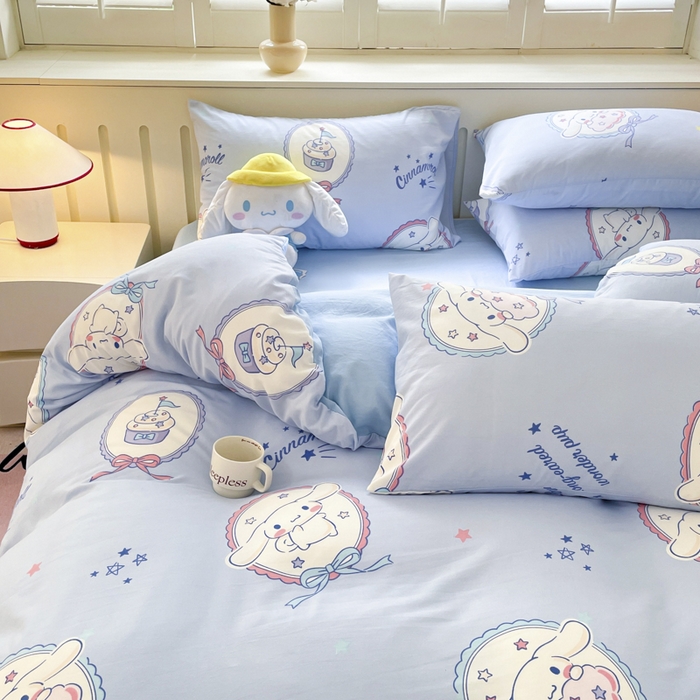 91家纺网 家纺一手货源 找家纺 港岛妹妹 2025新款云朵水洗工艺三丽鸥四件套 三丽鸥-蛋糕玉桂狗