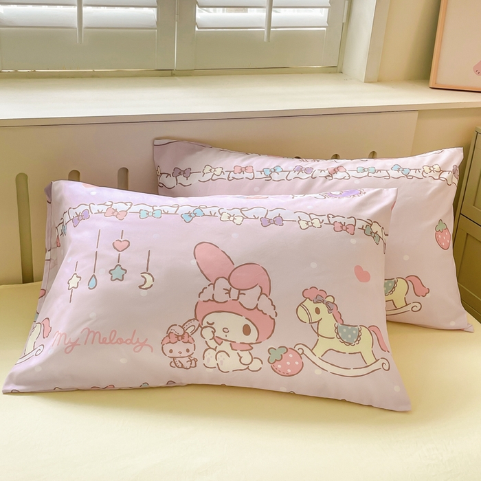 91家纺网 家纺一手货源 找家纺 港岛妹妹 2025新款云朵水洗工艺三丽鸥四件套 三丽鸥-蝴蝶结美乐蒂