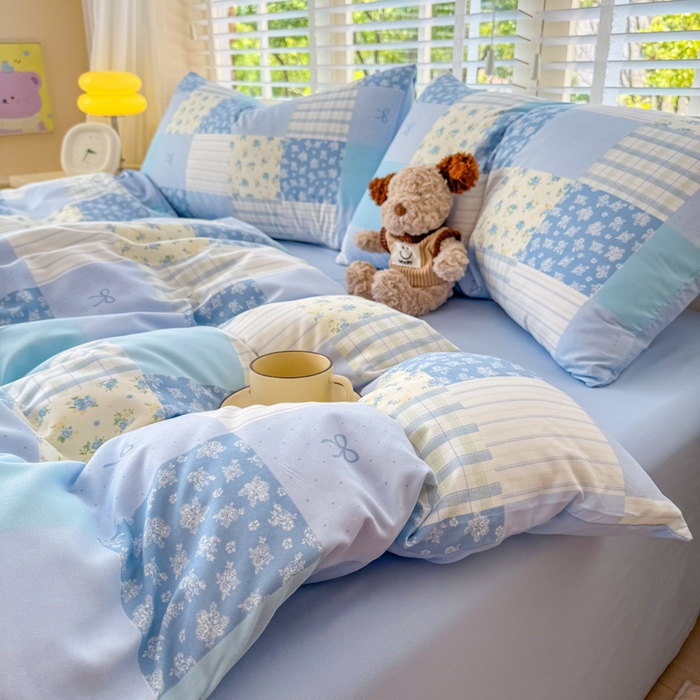 91家纺网 家纺一手货源 找家纺 仟岸家纺 2025新款亲肤舒适水洗棉四件套系列 百福