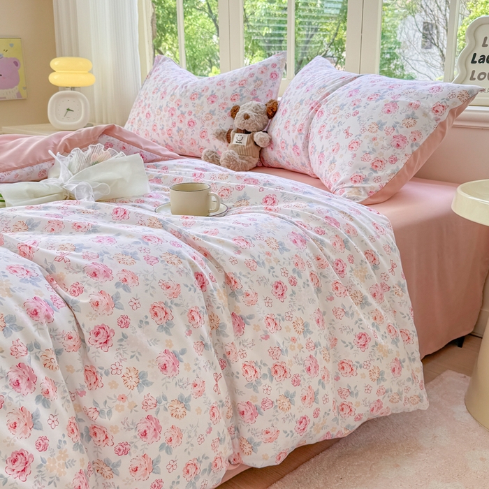 91家纺网 家纺一手货源 找家纺 仟岸家纺 2025新款亲肤舒适水洗棉四件套系列 清禾