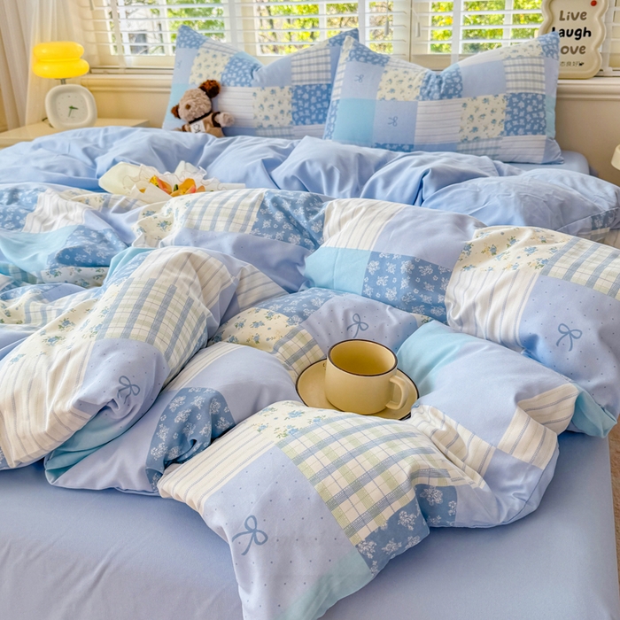 91家纺网 家纺一手货源 找家纺 仟岸家纺 2025新款亲肤舒适水洗棉四件套系列 百福