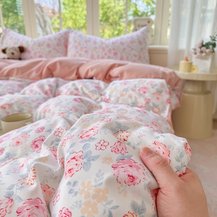 91家纺网 家纺一手货源 找家纺 仟岸家纺 2025新款亲肤舒适水洗棉四件套系列 清禾