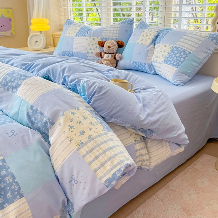 91家纺网 家纺一手货源 找家纺 仟岸家纺 2025新款亲肤舒适水洗棉四件套系列 百福