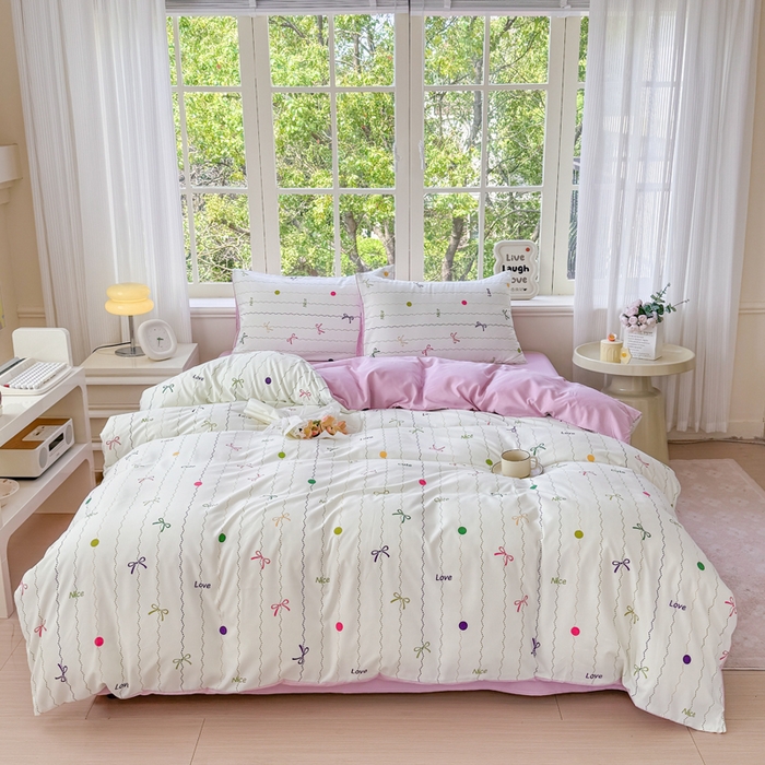 仟岸家纺 2025新款亲肤舒适水洗棉四件套系列 幻彩