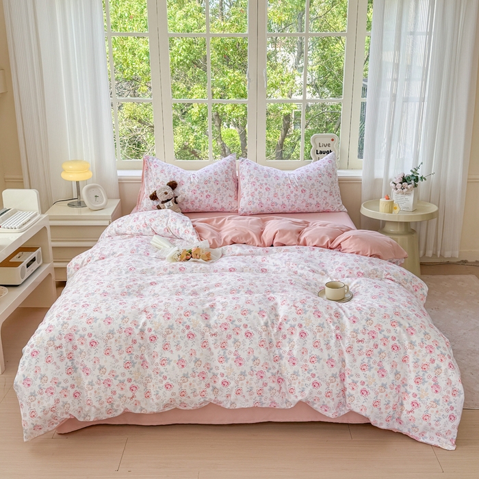 仟岸家纺 2025新款亲肤舒适水洗棉四件套系列 清禾