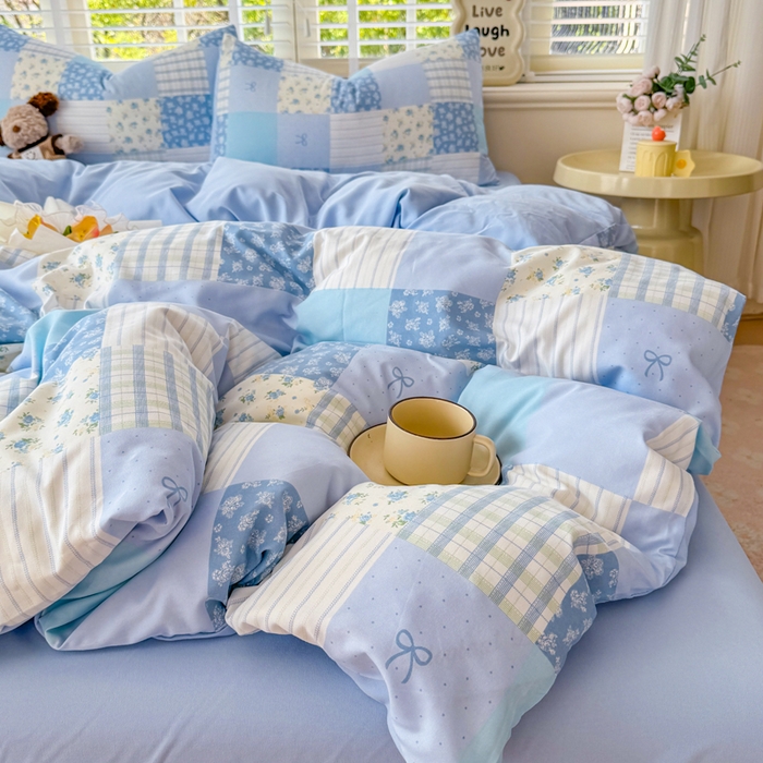 91家纺网 家纺一手货源 找家纺 仟岸家纺 2025新款亲肤舒适水洗棉四件套系列 百福