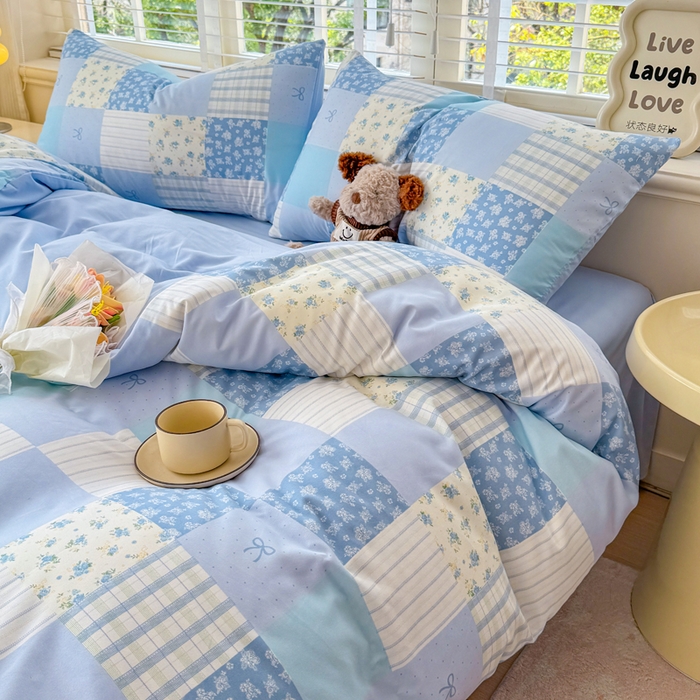 91家纺网 家纺一手货源 找家纺 仟岸家纺 2025新款亲肤舒适水洗棉四件套系列 百福