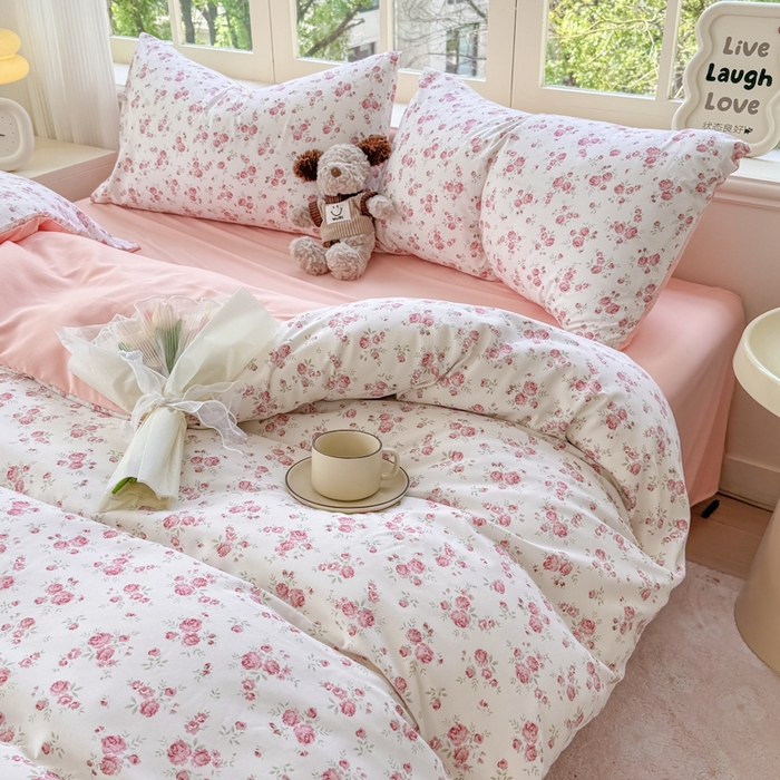 91家纺网 家纺一手货源 找家纺 仟岸家纺 2025新款亲肤舒适水洗棉四件套系列 花蜜