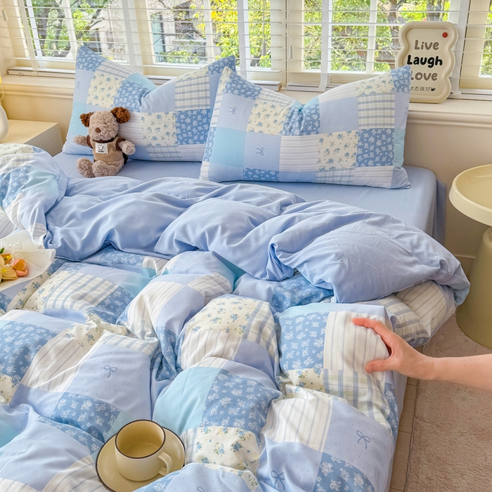 91家纺网 家纺一手货源 找家纺 仟岸家纺 2025新款亲肤舒适水洗棉四件套系列 百福