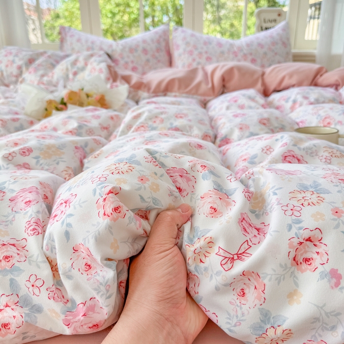 91家纺网 家纺一手货源 找家纺 仟岸家纺 2025新款亲肤舒适水洗棉四件套系列 清禾