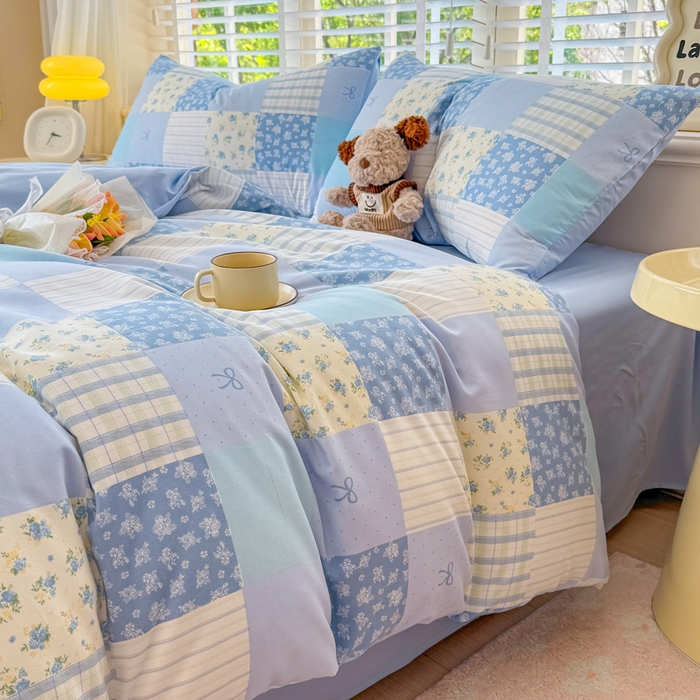 91家纺网 家纺一手货源 找家纺 仟岸家纺 2025新款亲肤舒适水洗棉四件套系列 百福