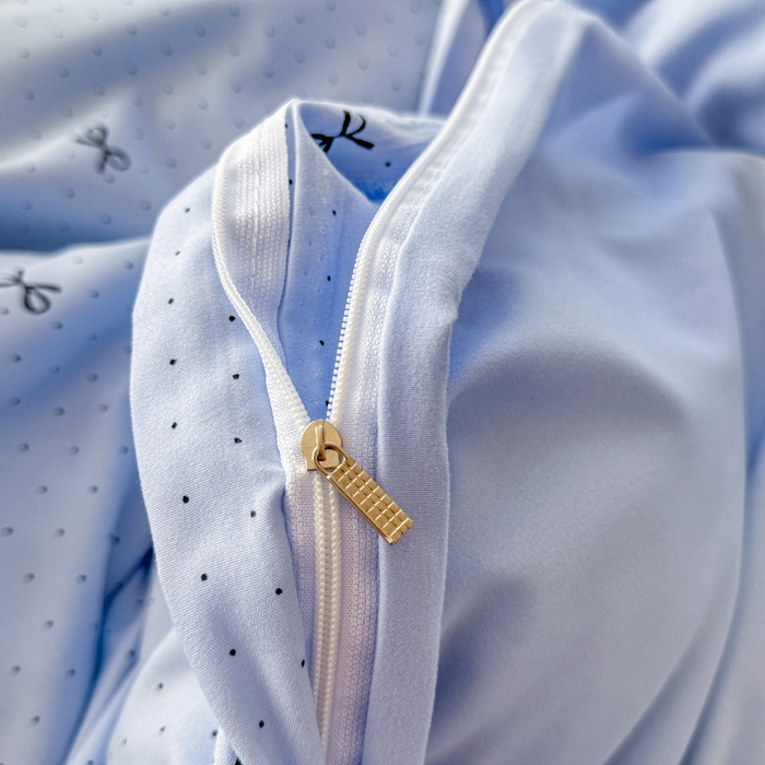 91家纺网 家纺一手货源 找家纺 仟岸家纺 2025新款亲肤舒适水洗棉四件套系列 蝴蝶结