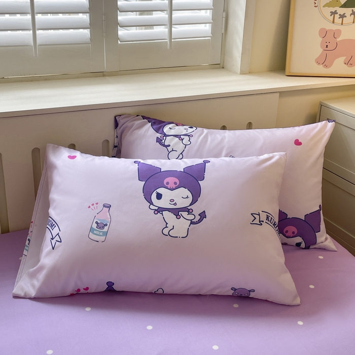 91家纺网 家纺一手货源 找家纺 港岛妹妹 2025新款云朵水洗工艺三丽鸥四件套 三丽鸥-库洛米之心