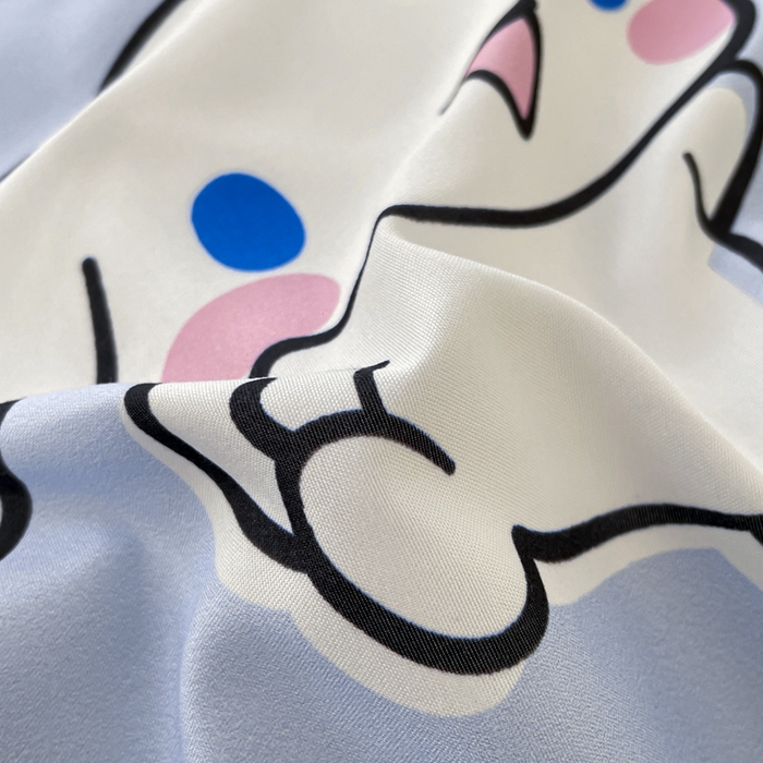 91家纺网 家纺一手货源 找家纺 港岛妹妹 2025新款云朵水洗工艺三丽鸥四件套 三丽鸥-牛奶玉桂狗