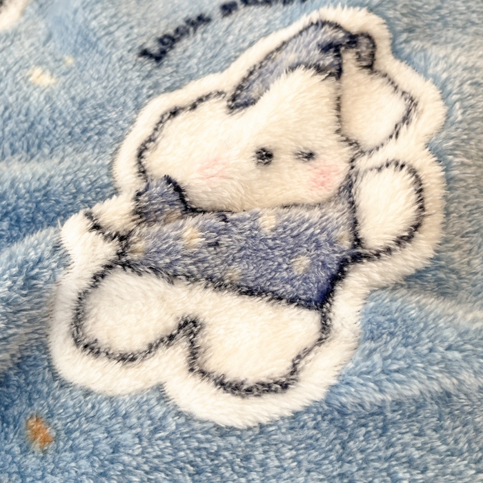 91家纺网 家纺一手货源 找家纺 川悦生活 2025新款高克重双面雪花绒印花毛毯三件套 毛毯小雪狗