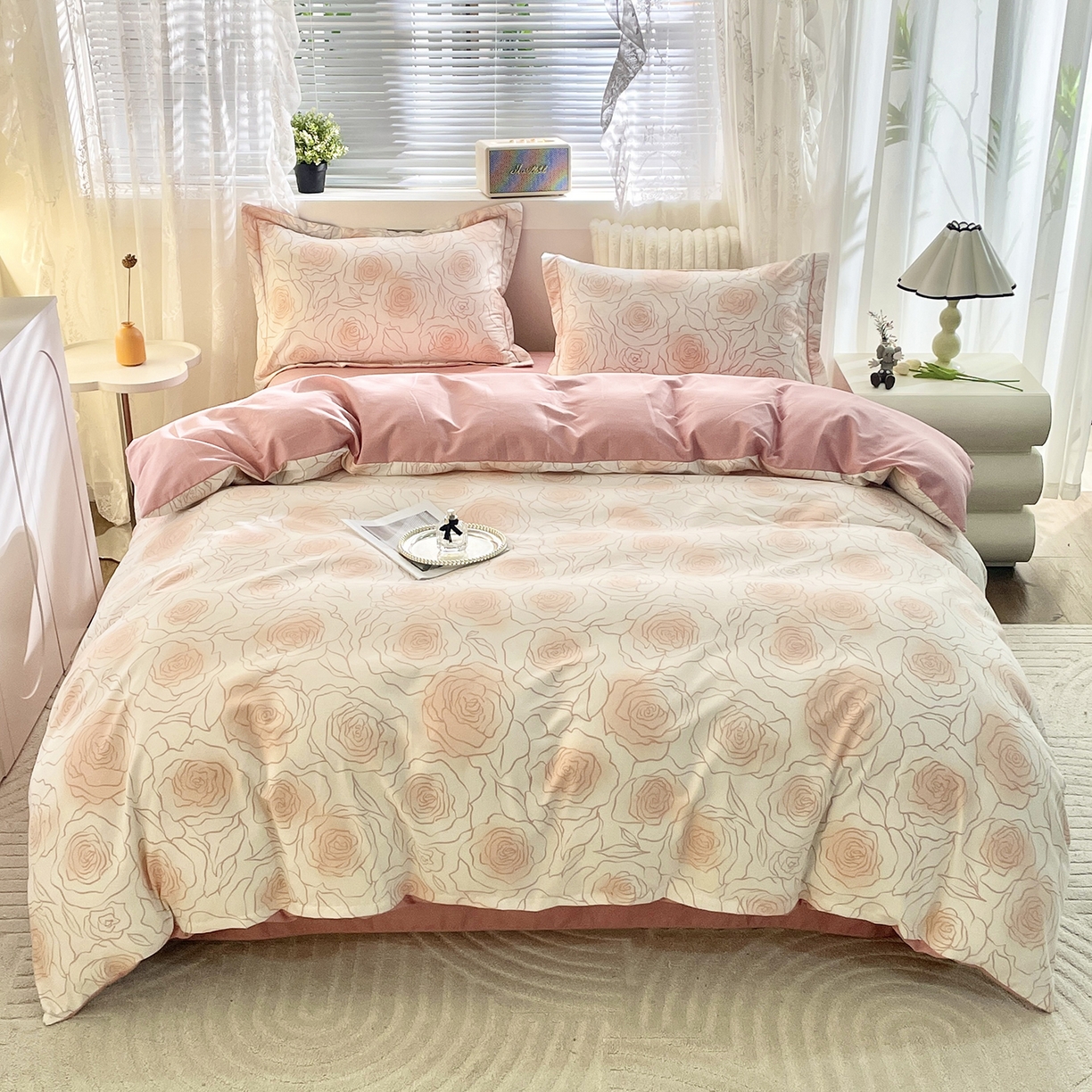 91家纺网 家纺一手货源 找家纺 （总）仟岸家纺 2025新款亲肤舒适全棉磨毛四件套系列