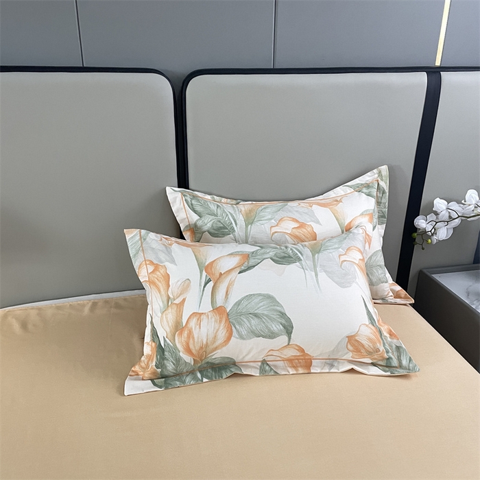 91家纺网 家纺一手货源 找家纺 仟岸家纺 2025新款亲肤舒适全棉磨毛四件套系列 玉荷黄