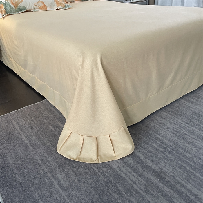 91家纺网 家纺一手货源 找家纺 仟岸家纺 2025新款亲肤舒适全棉磨毛四件套系列 玉荷黄