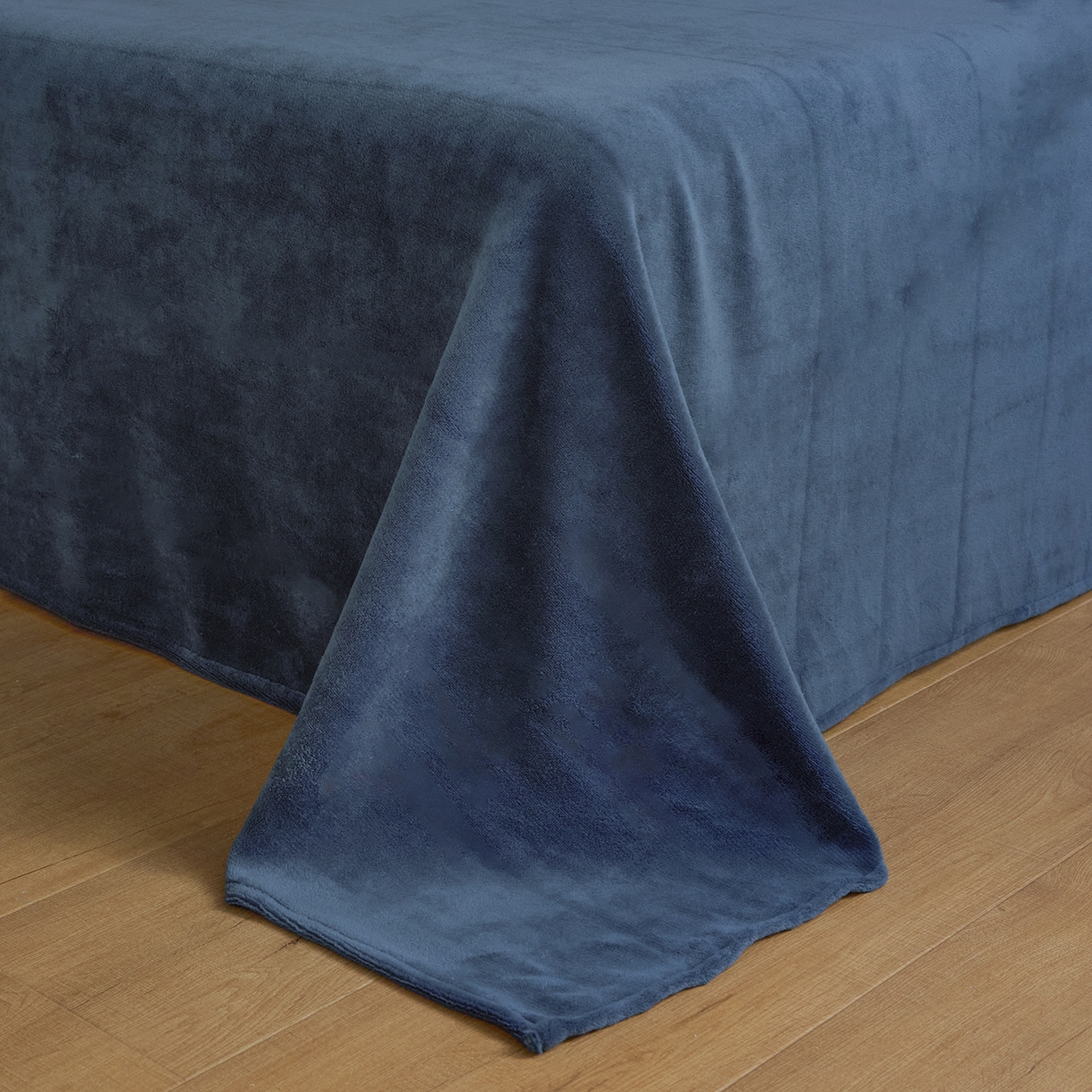 91家纺网 家纺一手货源 找家纺 吾诺家居 吾诺 棉加绒系列 全棉泡泡双层纱加牛奶绒四件套 棉拼绒四件套 棉加绒四件套全棉A类 复古蓝-宝蓝