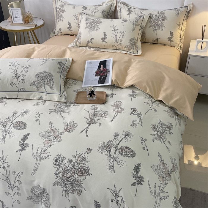 91家纺网 家纺一手货源 找家纺 仟岸家纺 2025新款亲肤舒适全棉磨毛四件套系列 夏韵