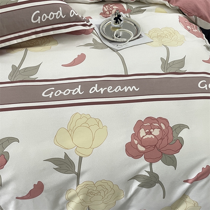 91家纺网 家纺一手货源 找家纺 仟岸家纺 2025新款亲肤舒适全棉磨毛四件套系列 语嫣