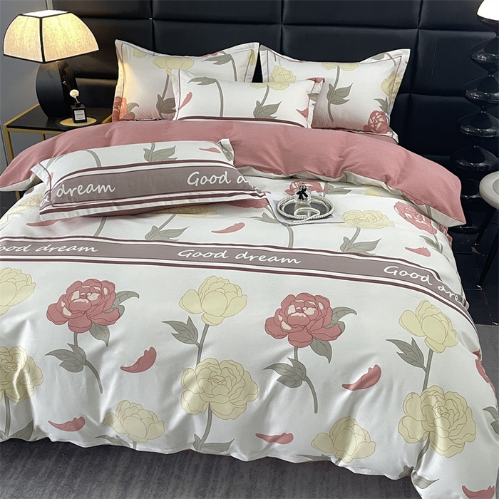 91家纺网 家纺一手货源 找家纺 仟岸家纺 2025新款亲肤舒适全棉磨毛四件套系列 语嫣