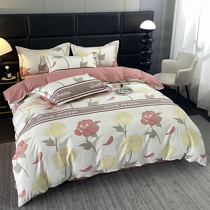 91家纺网 家纺一手货源 找家纺 仟岸家纺 2025新款亲肤舒适全棉磨毛四件套系列 语嫣