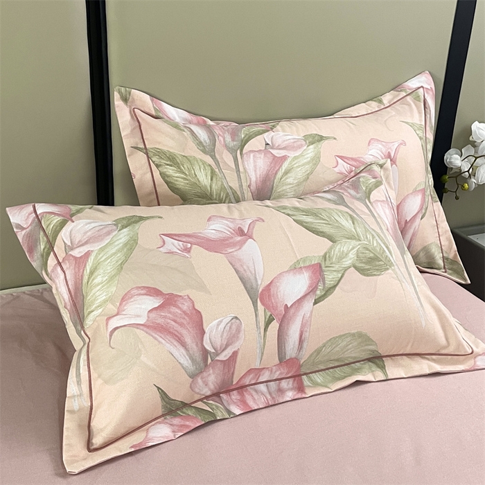 91家纺网 家纺一手货源 找家纺 仟岸家纺 2025新款亲肤舒适全棉磨毛四件套系列 玉荷粉