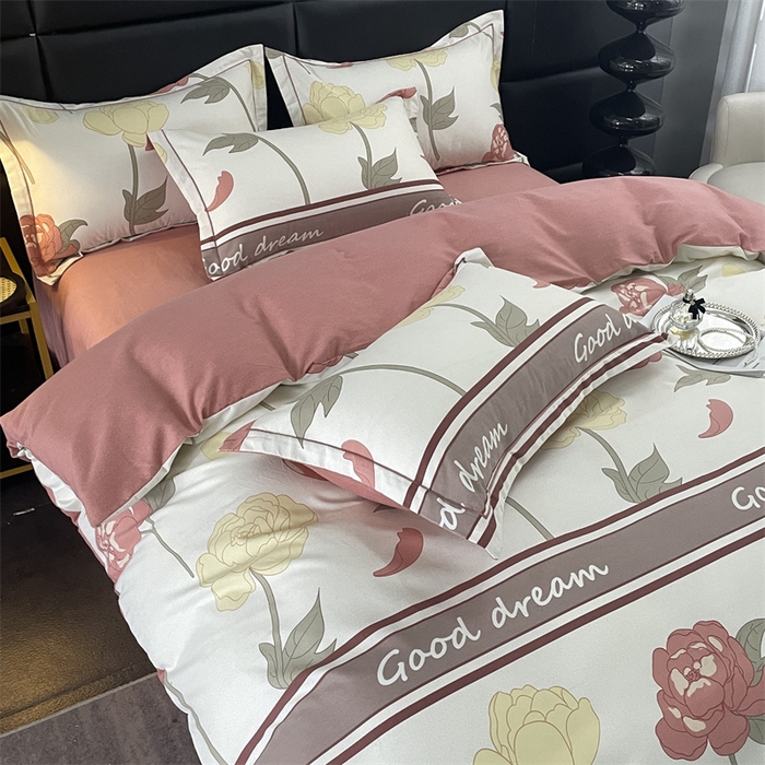 91家纺网 家纺一手货源 找家纺 仟岸家纺 2025新款亲肤舒适全棉磨毛四件套系列 语嫣