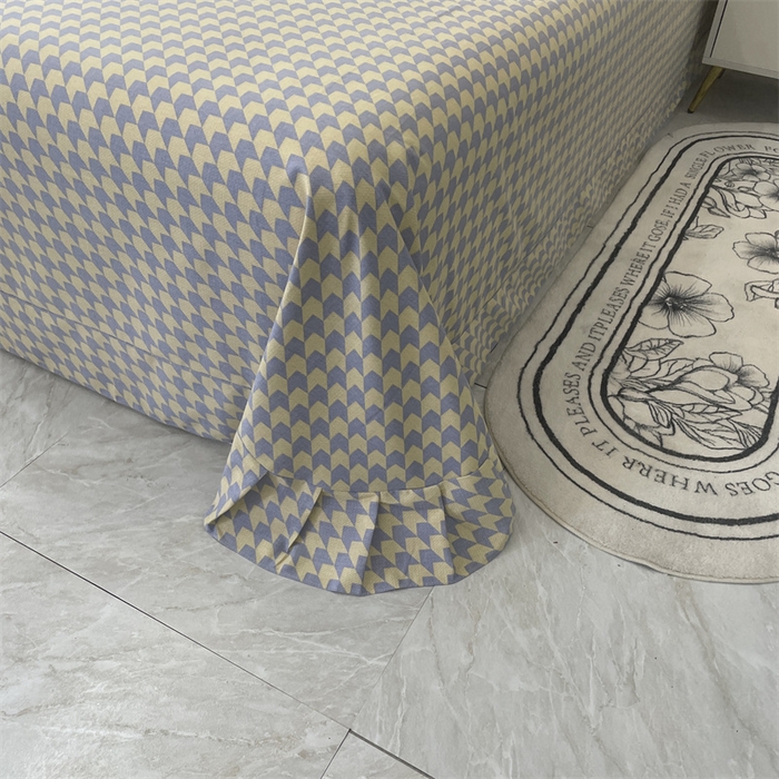 91家纺网 家纺一手货源 找家纺 仟岸家纺 2025新款亲肤舒适全棉磨毛四件套系列 叶语纷飞灰