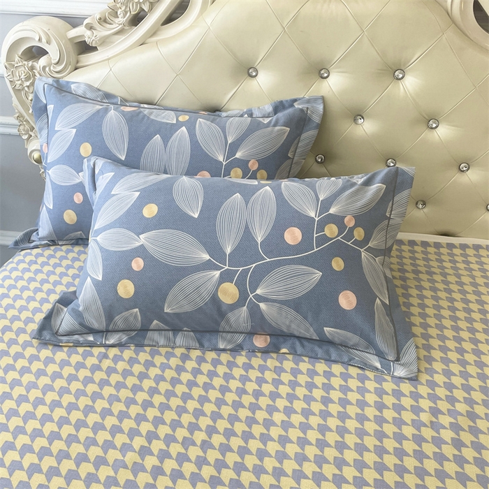 91家纺网 家纺一手货源 找家纺 仟岸家纺 2025新款亲肤舒适全棉磨毛四件套系列 叶语纷飞灰