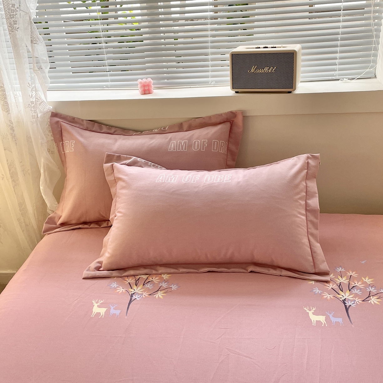 91家纺网 家纺一手货源 找家纺 仟岸家纺 2025新款亲肤舒适全棉磨毛四件套系列 悦春风