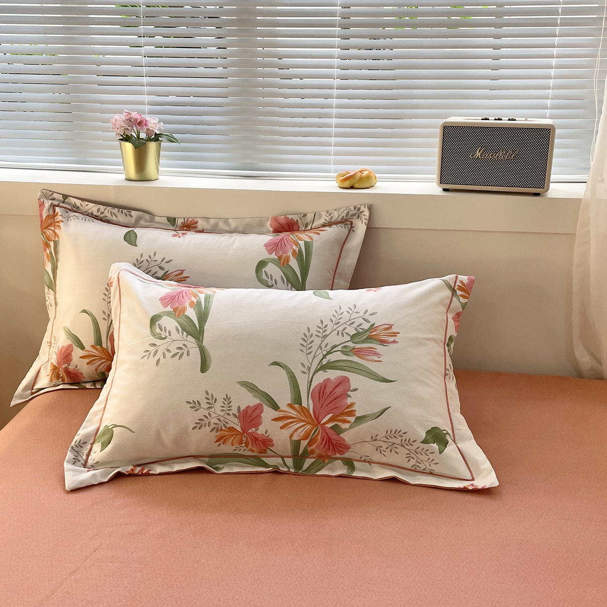 91家纺网 家纺一手货源 找家纺 仟岸家纺 2025新款亲肤舒适全棉磨毛四件套系列 郁金香