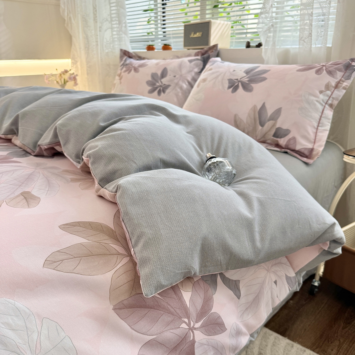 91家纺网 家纺一手货源 找家纺 仟岸家纺 2025新款亲肤舒适全棉磨毛四件套系列 叶霖