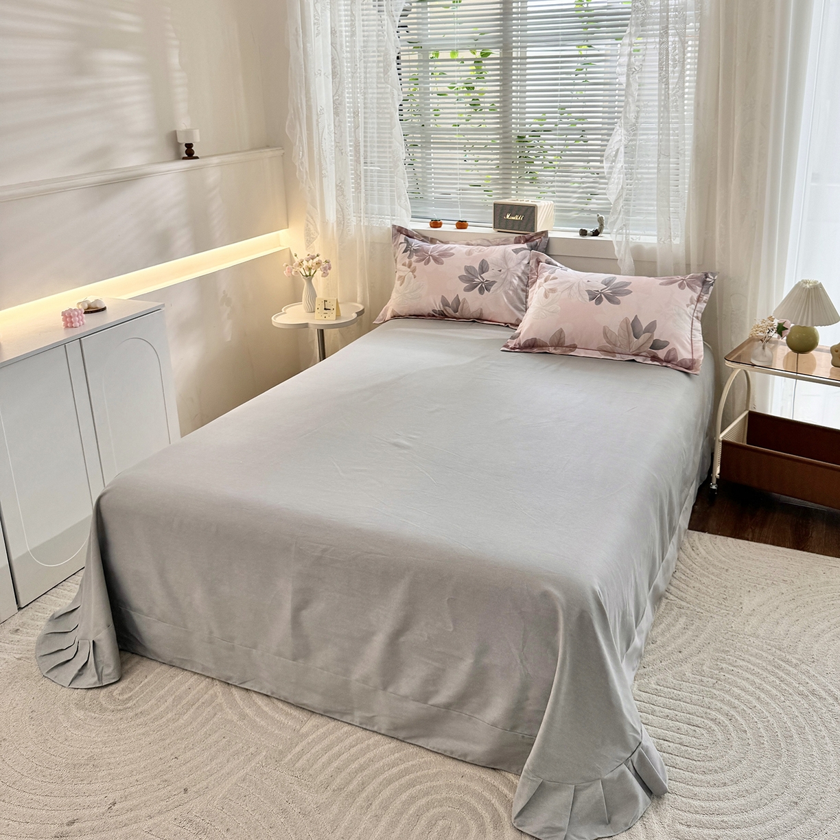 91家纺网 家纺一手货源 找家纺 仟岸家纺 2025新款亲肤舒适全棉磨毛四件套系列 叶霖