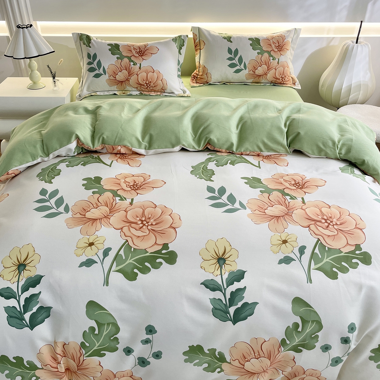 91家纺网 家纺一手货源 找家纺 仟岸家纺 2025新款亲肤舒适全棉磨毛四件套系列 嫣然