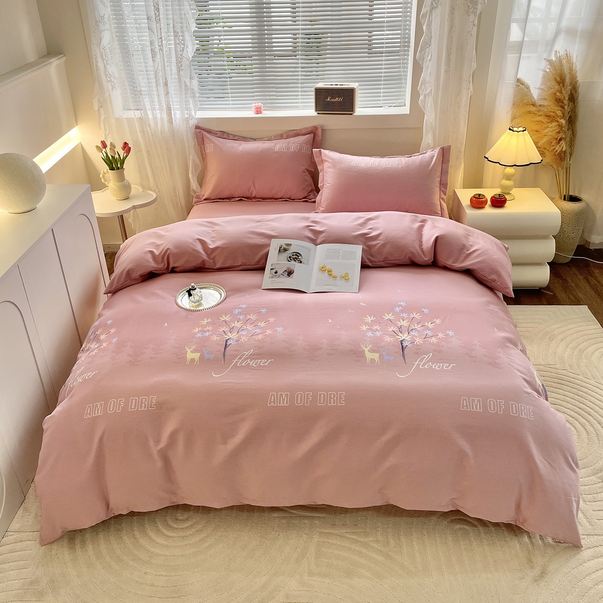 91家纺网 家纺一手货源 找家纺 （总）仟岸家纺 2025新款亲肤舒适全棉磨毛四件套系列