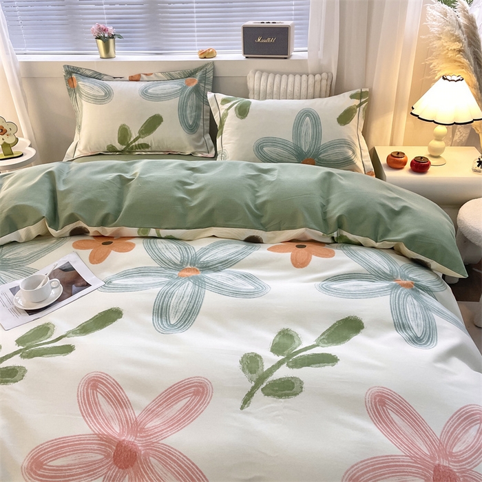 91家纺网 家纺一手货源 找家纺 仟岸家纺 2025新款亲肤舒适全棉磨毛四件套系列 宣梦