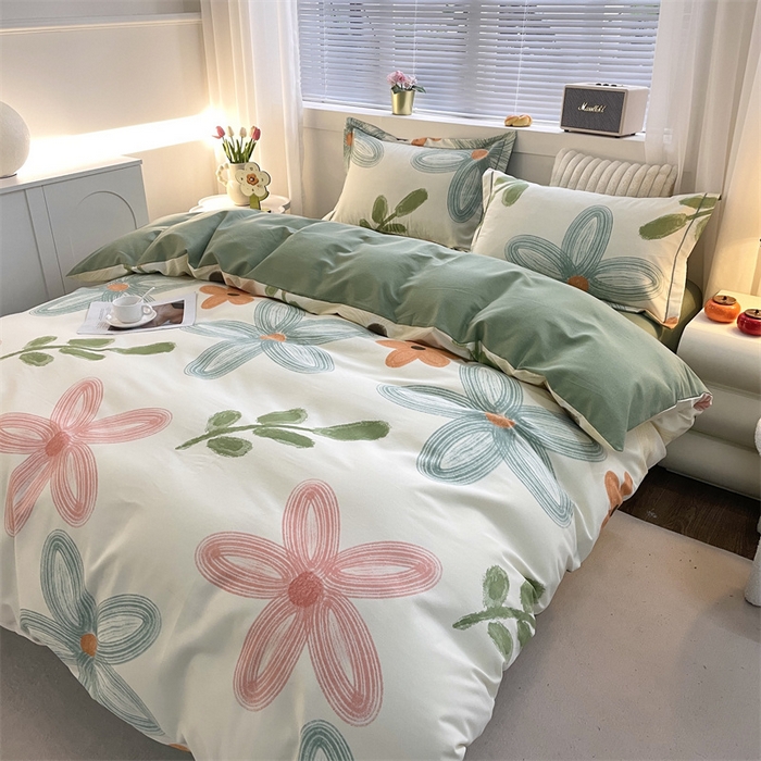 91家纺网 家纺一手货源 找家纺 仟岸家纺 2025新款亲肤舒适全棉磨毛四件套系列 宣梦