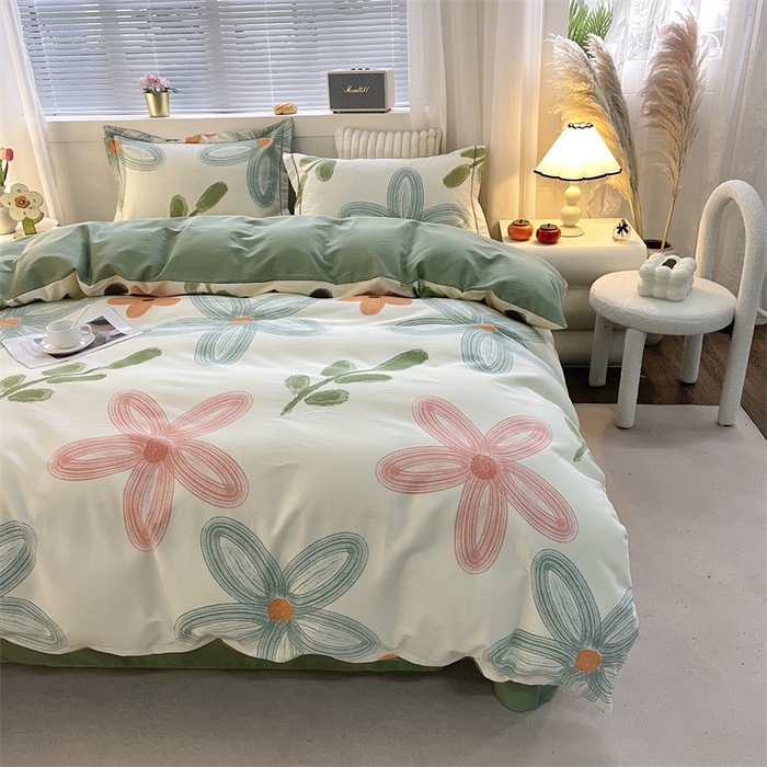 91家纺网 家纺一手货源 找家纺 仟岸家纺 2025新款亲肤舒适全棉磨毛四件套系列 宣梦