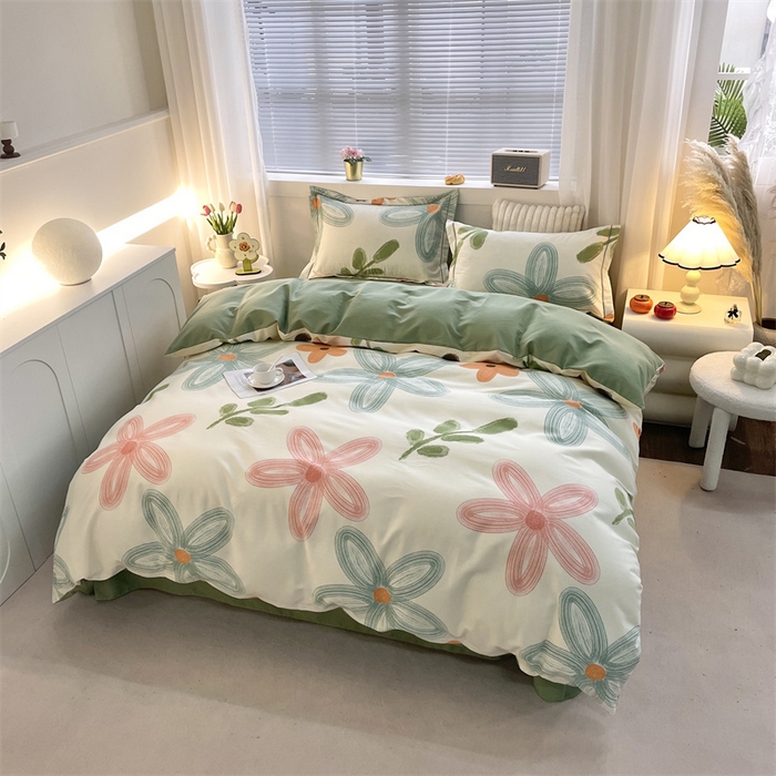 91家纺网 家纺一手货源 找家纺 仟岸家纺 2025新款亲肤舒适全棉磨毛四件套系列 宣梦