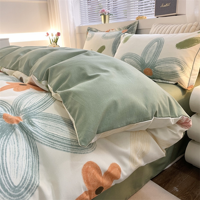 91家纺网 家纺一手货源 找家纺 仟岸家纺 2025新款亲肤舒适全棉磨毛四件套系列 宣梦