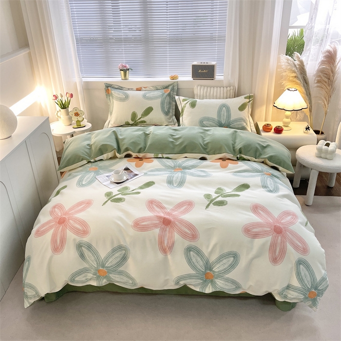 仟岸家纺 2025新款亲肤舒适全棉磨毛四件套系列 宣梦