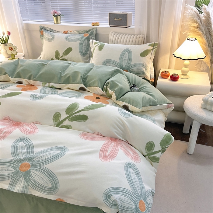 91家纺网 家纺一手货源 找家纺 仟岸家纺 2025新款亲肤舒适全棉磨毛四件套系列 宣梦