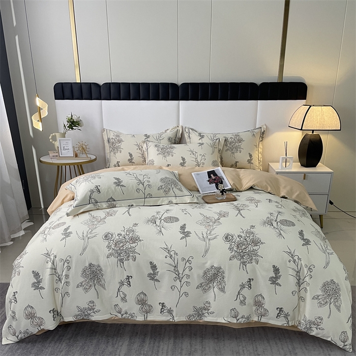 91家纺网 家纺一手货源 找家纺 仟岸家纺 2025新款亲肤舒适全棉磨毛四件套系列 夏韵