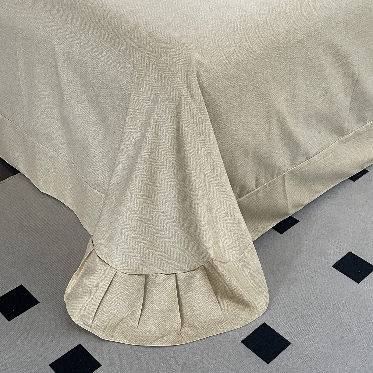 91家纺网 家纺一手货源 找家纺 仟岸家纺 2025新款亲肤舒适全棉磨毛四件套系列 向云端 灰