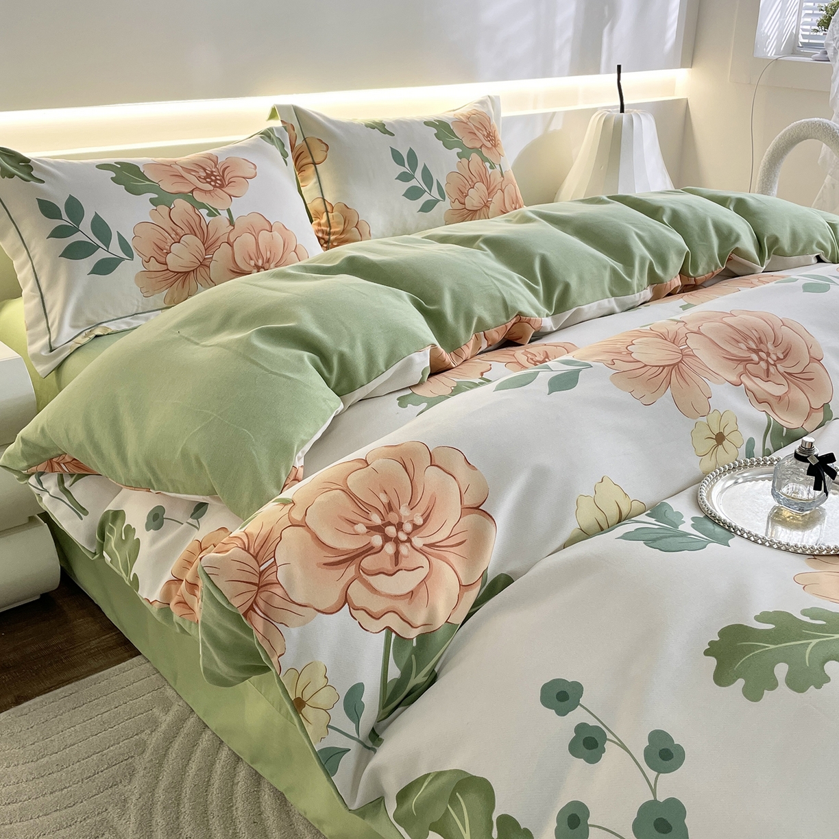 91家纺网 家纺一手货源 找家纺 仟岸家纺 2025新款亲肤舒适全棉磨毛四件套系列 嫣然